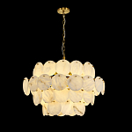 Люстра четырехъярусная с подвесками в форме дисков Cryptocrystalline Stone варинант исполнения - 4 | Loft Concept в Твери