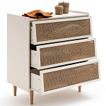 Комод с 3-мя ящиками из ротанга Blais Cream Wicker Furniture варинант исполнения - 4 | Loft Concept в Твери