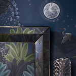 Обои ручная роспись Phuljhari Original colourway on Empire Blue dyed silk варинант исполнения - 2 | Loft Concept в Твери