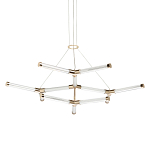 Люстра с геометрической конструкцией из вытянутых цилиндрических плафонов Hex Scaffold  варинант исполнения - 1 | Loft Concept в Твери