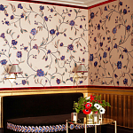 Обои с вышивкой ручной работы Flora Catherine colourway on Liso Pearl wool sateen варинант исполнения - 1 | Loft Concept в Твери