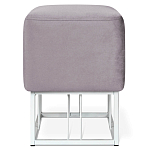 Пуф квадратный фиолетовый велюр на белом металлическом основании Celeste Purple варинант исполнения - 2 | Loft Concept в Твери