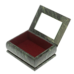 Шкатулка с зеркалом из натурального камня змеевик Stone Casket варинант исполнения - 4 | Loft Concept в Твери