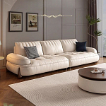 Диван кожаный с каркасом из массива дерева Furniture Medieval варинант исполнения - 2 | Loft Concept в Твери