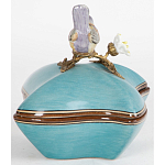 Фарфоровая шкатулка с птицей Eden Garden Blue варинант исполнения - 4 | Loft Concept в Твери