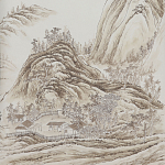 Обои ручная роспись A Thousand Li of Rivers and Mountains Special Colourway on Bleached White dyed silk 2 варинант исполнения - 2 | Loft Concept в Твери