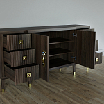 Большой Комод-буфет Elsa Dreams Walnut с ящиками варинант исполнения - 1 | Loft Concept в Твери