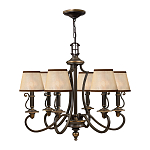 Люстра бронзового цвета с бежевыми абажурами из органзы в классическом стиле Hinkley варинант исполнения - 8 | Loft Concept в Твери