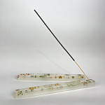 Подставка под благовония из эпоксидной смолы с цветами прямоугольная белая Epoxy Flowers Incense Stand White варинант исполнения - 3 | Loft Concept в Твери