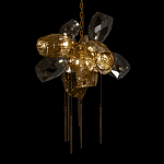 Люстра подвесная со стеклянными плафонами из дымчатого и золотистого с шестью вертикальными подвесками Gilded Mirage  варинант исполнения - 8 | Loft Concept в Твери