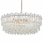 Круглая люстра с хрустальными подвесками на золотистом каркасе Gorgeous Crystal Light варинант исполнения - 10 | Loft Concept в Твери