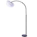 Изогнутый торшер с декором в виде перьев Plumage White Floor Lamp варинант исполнения - 1 | Loft Concept в Твери