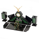 Настольный канцелярский набор из нефрита с декором в виде орла Golden Eagle варинант исполнения - 2 | Loft Concept в Твери