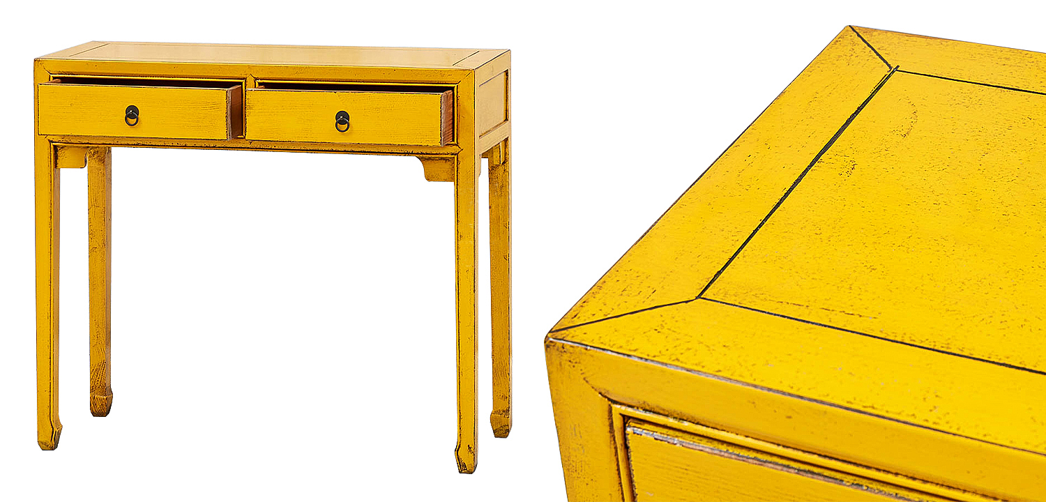 Консоль в китайском стиле с двумя ящиками Yellow Chinese Collection Console Консоль в китайском стиле с двумя ящиками Yellow Chinese Collection Console - Loft-Concept в Твери