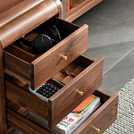 Стол рабочий округлой формы с 3-мя ящиками  Working Moonnut Table варинант исполнения - 5 | Loft Concept в Твери