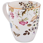 Кружка белая из фарфора с рисунком цветов 400 мл Garden Whisper Porcelain Set  варинант исполнения - 1 | Loft Concept в Твери