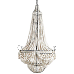 Люстра каплевидной формы украшенная белыми бусинами Wooden Beads White Chandelier варинант исполнения - 2 | Loft Concept в Твери