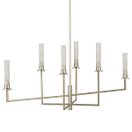 Люстра с 6-ю белыми матовыми плафонами из стекла в форме цилиндра Longitude варинант исполнения - 5 | Loft Concept в Твери