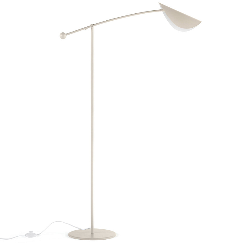 Торшер с поворотным плафоном Aracea Beige Floor Lamp Бежево-серый Торшер с поворотным плафоном Aracea Beige Floor Lamp Бежево-серый в Твери | Loft Concept