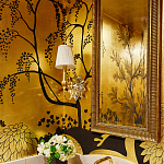 Обои ручная роспись в стиле Арт-деко Rateau Original colourway on Deep Rich Gold gilded paper варинант исполнения - 2 | Loft Concept в Твери