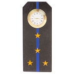 Часы погон подарочные настольные Авиация ВМФ из натурального камня Змеевик Military Clock варинант исполнения - 7 | Loft Concept в Твери