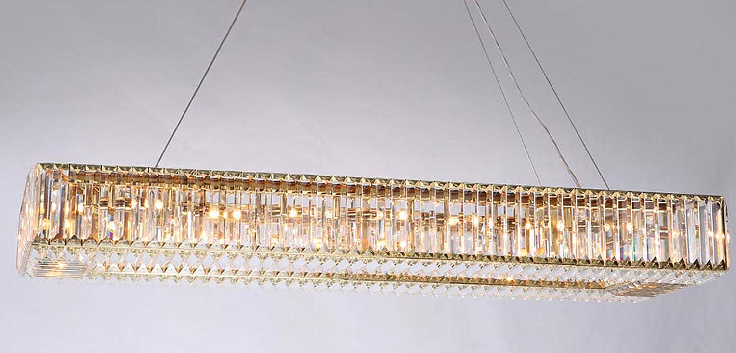 Люстра Darleen Crystal Gold Rectangular Chandelier Люстра Darleen Crystal Gold Rectangular Chandelier - Loft-Concept в Твери