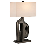 Настольная лампа с прямоугольным тканевым абажуром на фигурном каркасе Brutilist  варинант исполнения - 2 | Loft Concept в Твери