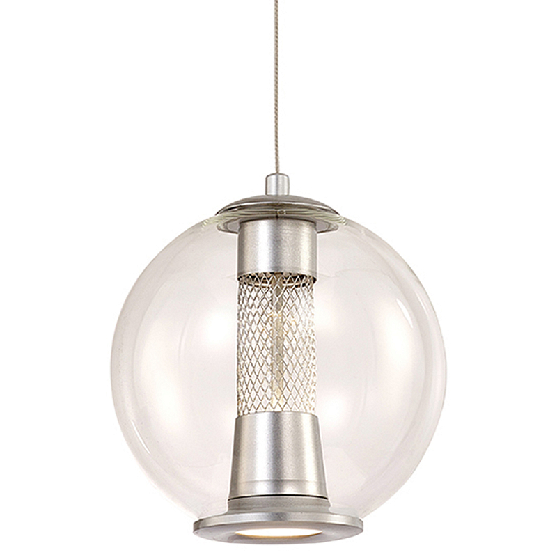 Подвесной светильник с плафоном в форме шара Inner Gleam Orb silver Прозрачное Стекло Серебряный Подвесной светильник с плафоном в форме шара Inner Gleam Orb silver Прозрачное Стекло Серебряный в Твери | Loft Concept