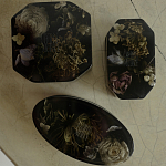 Шкатулка из эпоксидной смолы с цветами черная Epoxy Resin Square Box Black варинант исполнения - 2 | Loft Concept в Твери