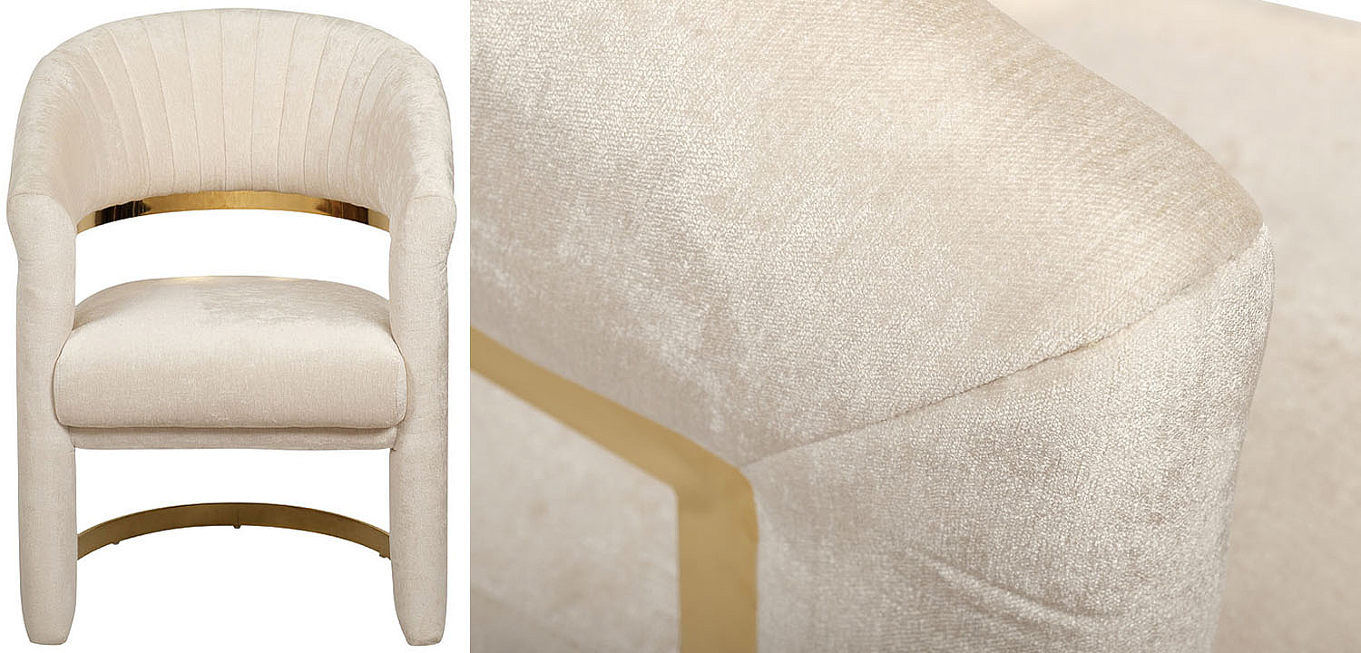 Полукресло Valbonne Chair cream velour Полукресло Valbonne Chair cream velour - Loft-Concept в Твери