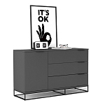 Комод цвета графит с 3-мя ящиками Strict Lines  варинант исполнения - 3 | Loft Concept в Твери