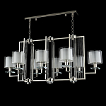 Люстра прямоугольной формы с 8-ю цилиндрическими плафонами из стекла Laurent варинант исполнения - 4 | Loft Concept в Твери