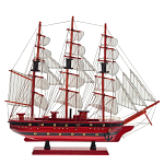 Декоративная модель деревянного красного парусника в подарочной упаковке With The low варинант исполнения - 1 | Loft Concept в Твери