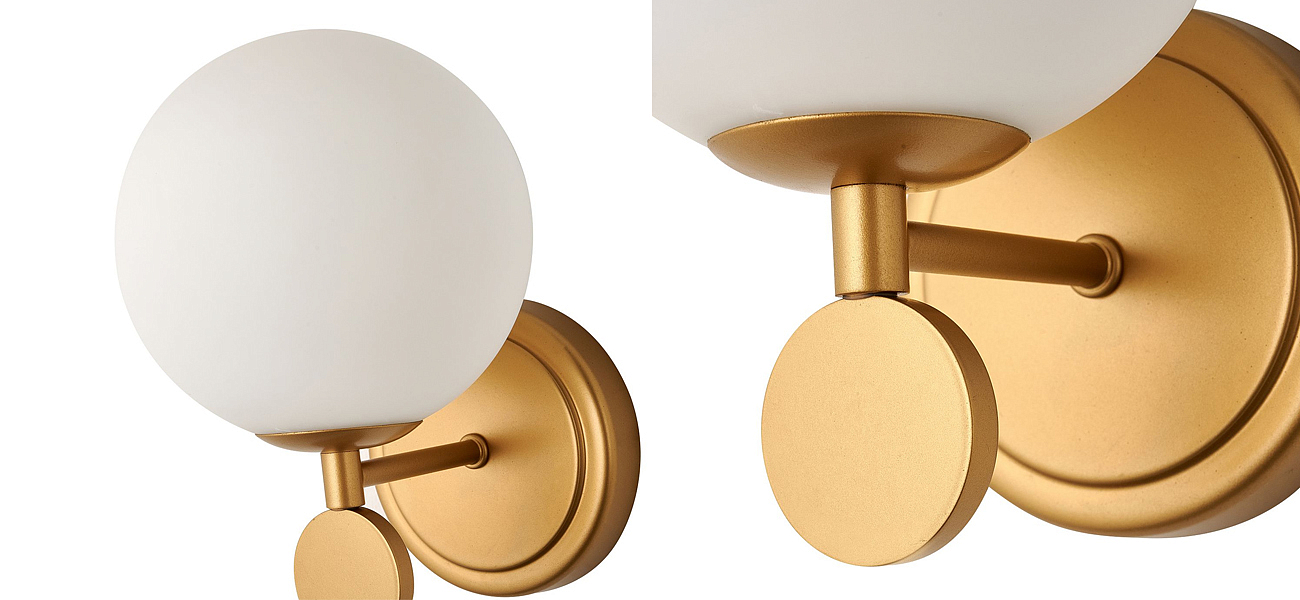 Бра с белым круглым плафоном Glowing Clouds Gold Бра с белым круглым плафоном Glowing Clouds Gold - Loft-Concept в Твери