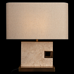 Настольная лампа с прямоугольным основанием из натурального камня c тканевым абажуром Lapis Tiburtinus варинант исполнения - 2 | Loft Concept в Твери