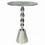 Кофейный столик с рельефной столешницей из металла Aplika Silver варинант исполнения - 1 | Loft Concept в Твери