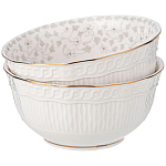 Обеденный сервиз белого цвета из фарфора на 6 персон 23 предмета Floral Charm варинант исполнения - 7 | Loft Concept в Твери