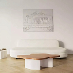 Дизайнерский журнальный стол с фигурной столешницей на белом основании Holarisex варинант исполнения - 2 | Loft Concept в Твери