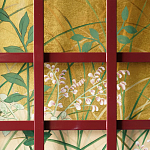 Обои ручная роспись The Plain of Musashi Original colourway on painted Xuan paper with gold ombre варинант исполнения - 2 | Loft Concept в Твери