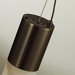 Подвесной светильник вытянутой цилиндрической формы с плафоном из алебастра и металлическими торцами Темная Латунь 100 см Cryptocrystalline Stone варинант исполнения - 6 | Loft Concept в Твери