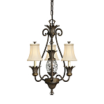 Люстра бронзового цвета с 3-мя кремовыми текстильными абажурами Hinkley варинант исполнения - 1 | Loft Concept в Твери