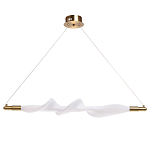 Люстра горизонтальная с волнистым белым плафоном Golden Swirl варинант исполнения - 2 | Loft Concept в Твери