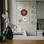 Бра с круглым белым плафоном и черной центральной деталью Natural Harmonie  варинант исполнения - 2 | Loft Concept в Твери