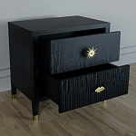 Тумба прикроватная с двумя ящиками Elsa Dreams Black варинант исполнения - 2 | Loft Concept в Твери