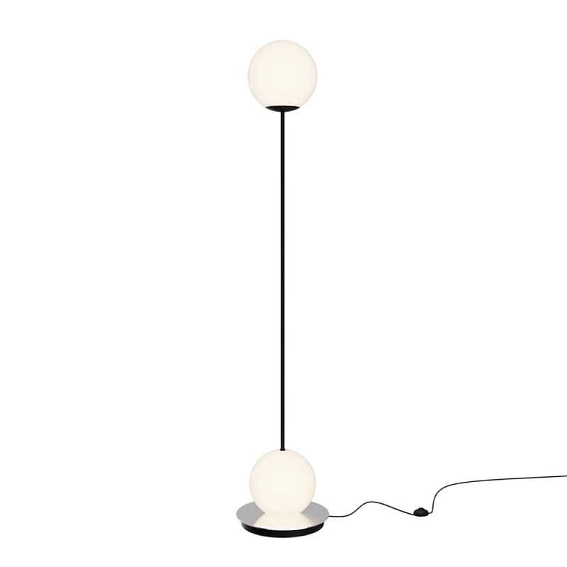 Напольный торшер светодионый Twins 3000К 20Вт Белый Черный в Твери | Loft Concept 