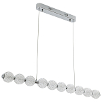 Подвесной линейный светодиодный светильник Crystal Globule Linear Hanging Lamp Chrome варинант исполнения - 2 | Loft Concept в Твери