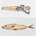 Плитка с узором Рыба Русалка варинант исполнения - 2 | Loft Concept в Твери