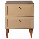 Тумба прикроватная бежевая из массива бука с 2-мя ящиками Wenge Light варинант исполнения - 2 | Loft Concept в Твери