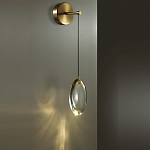 Бра с плафоном в форме капли Crystal Transparent Drop варинант исполнения - 3 | Loft Concept в Твери