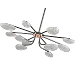 Люстра черного цвета с 12-ю прозрачными плафонами овальной формы Iona chandelier варинант исполнения - 3 | Loft Concept в Твери